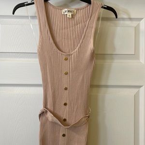Nude stretchy midi dress